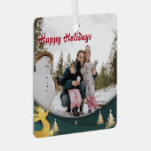 Weihnachts-Grün-Foto Ornament Aus Metall (Vorderseite Rechts)