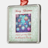 Weihnachts-Grün-Glitzer gestanzt Glass Bauble Ornament Aus Metall (Links)