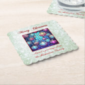 Weihnachts-Grün-Glitzer gestanzt Glass Bauble Untersetzer (angewinkelt)