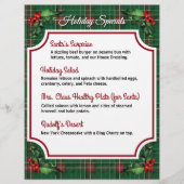 Weihnachts-Grün-Kariert-Restaurant Sonderaktionen Flyer (Vorne)