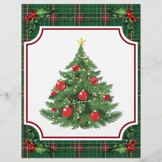 Weihnachts-Grün-Kariert-Restaurant Sonderaktionen Flyer (Hinten)