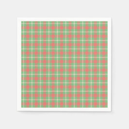 Weihnachts-Grün-Kariert Serviette