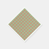 Weihnachts-Grün-Kariert Serviette (Ecke)