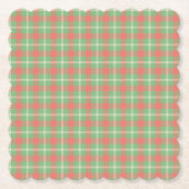 Weihnachts-Grün-Kariert Untersetzer (Vorderseite)