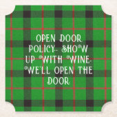 Weihnachts-Grün-Karierte Lustige Sprüche Untersetzer (Vorderseite)