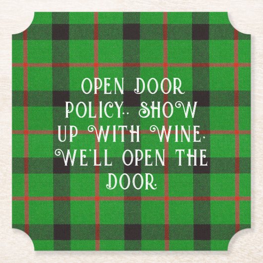 Weihnachts-Grün-Karierte Lustige Sprüche Untersetzer (Vorderseite)