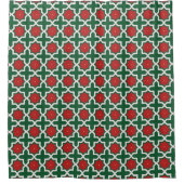 Weihnachts Grün Rot und Weiß Muster Duschvorhang (Vorderseite)