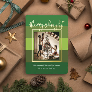 Weihnachts-Grün Streifen Weihnachtsfoil-Karte Folien Feiertagskarte