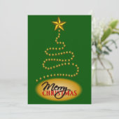 Weihnachts-Grün- und Gold-Party Einladung laden ei (Stehend Vorderseite)