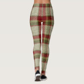 Weihnachts Grün und Rot Kariert Knetmuster Leggings (Rückseite)