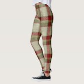 Weihnachts Grün und Rot Kariert Knetmuster Leggings (Links)