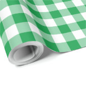 Weihnachts-Grün und Weißbüffel Kariert Geschenkpapier (Rolleneckpunkt)