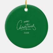 Weihnachts-Grün-Weiß-Personalisiert-Kind-Begleiter Keramik Ornament (Hinten)