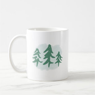 Weihnachts-Grüne Bäume Minimalistische Feiertage P Kaffeetasse