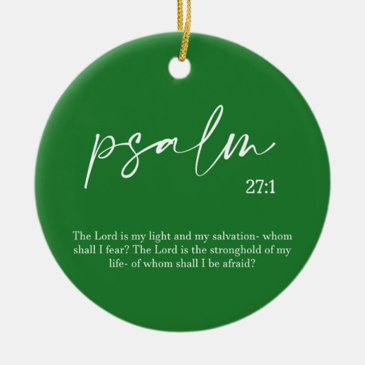 Weihnachts-Grüne Bibel Verse Keramik Ornament (Vorne)