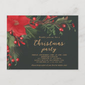 Weihnachts-Grüne Botanische Feiertagsparty Einladungspostkarte (Vorderseite)