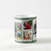 Weihnachts Grüne Doodles Multi Foto Familiengesche Kaffeetasse (Mittel)