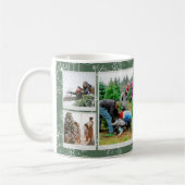 Weihnachts Grüne Doodles Multi Foto Familiengesche Kaffeetasse (Links)