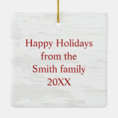 Weihnachts-Grüne Farm Traktor und Roter Stall Keramikornament (Rückseite)