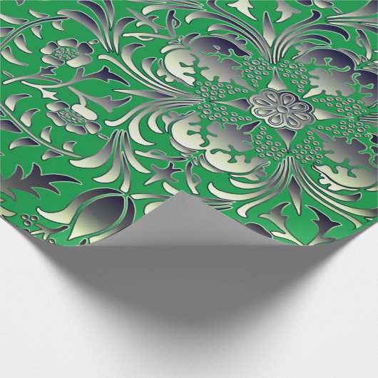 Weihnachts Grüne Geschenkideen Spaß Künstlerische Geschenkpapier (Ecke)