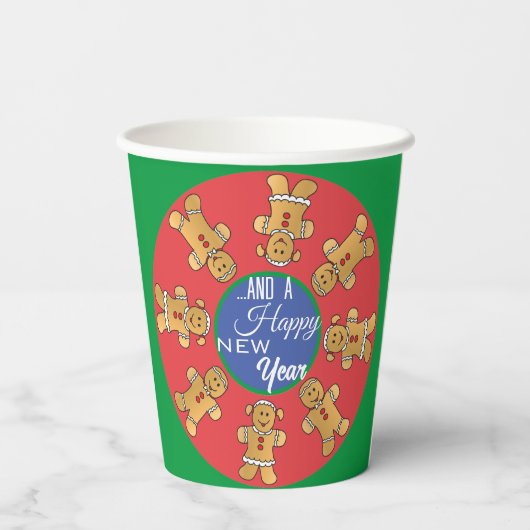 Weihnachts-Grüne Lebkuchen Pappbecher (Rückseite)