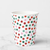 Weihnachts Grüne Polka Dots Muster Papier Cups Pappbecher (Vorderseite)