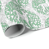 Weihnachts-Grüne Rentier-Muster Woodland Winter Geschenkpapier (Rolleneckpunkt)