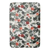 Weihnachts Grüne rote Berries Badematte (Vorderseite Vertikal)