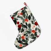 Weihnachts Grüne rote Berries Großer Weihnachtsstrumpf (Rückseite (Hängend))