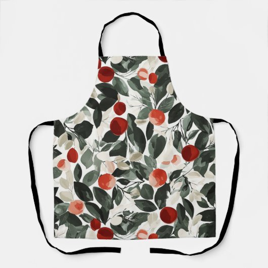 Weihnachts Grüne rote Berries Schürze (Vorderseite)