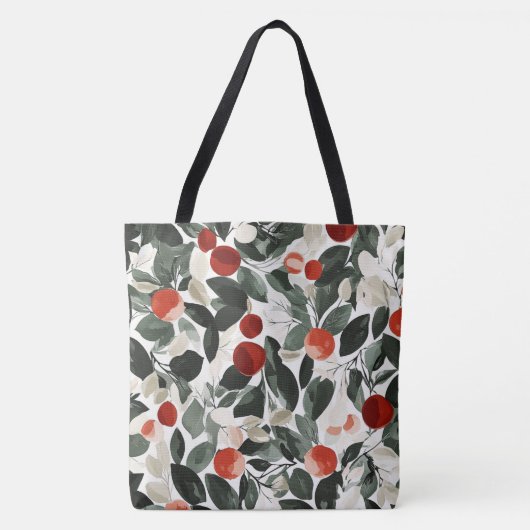 Weihnachts Grüne rote Berries Tasche (Vorderseite)