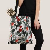Weihnachts Grüne rote Berries Tasche (Von Nahem)