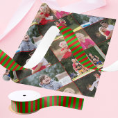 Weihnachts Grüne rote Streifen Muster Chic Geschen Satinband