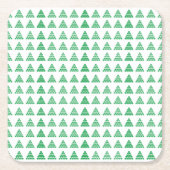 Weihnachts-Grüne Schneeflocken Sternenbäume, Weiß Rechteckiger Pappuntersetzer (Vorderseite)