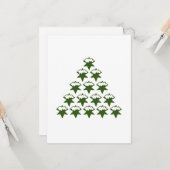 Weihnachts Grüne Schneestars Tree weiß Karte (Vorderseite/Rückseite Beispiel)