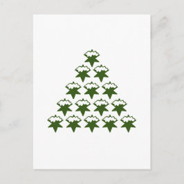 Weihnachts Grüne Schneestars Tree weiß Postkarte