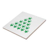 Weihnachts-Grüne Schneesterne Baum, weißer Hinterg Fliese (Seite)