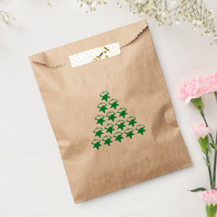 Weihnachts-Grüne Schneesterne Baum, weißer Hinterg Geschenktütchen