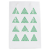 Weihnachts-Grüne Schneesterne Baum, weißer Hinterg Mittlere Geschenktüte (Vorderseite)