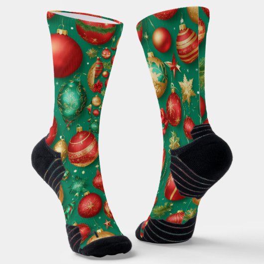 Weihnachts-Grüne Socken (Gewinkelt)