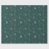 Weihnachts-Grüne und Gold-Elemente  Geschenkpapier (Flach)