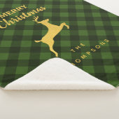 Weihnachts-Grüne und Schwarze Buffalo Kariertes Hi Sherpadecke (3/4)