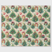 Weihnachts-Grüne Winterbaum-Umschlagpapier Geschenkpapier (Flach)