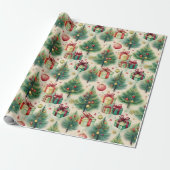 Weihnachts-Grüne Winterbaum-Umschlagpapier Geschenkpapier (Ungerollt)