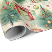 Weihnachts-Grüne Winterbaum-Umschlagpapier Geschenkpapier (Rolleneckpunkt)