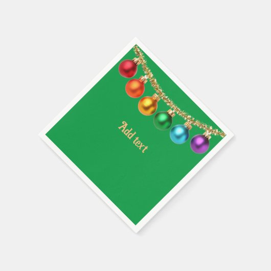 Weihnachts Grüne Ziervorlage Napkins Serviette (Ecke)