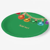 Weihnachts-Grüne Ziervorlage Pappteller (Schrägansicht)