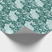 Weihnachts-Grüner Bunny Rabbit Bird Woodland Muste Geschenkpapier (Ecke)