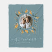 Weihnachts-Grünes Orangenkranz-Foto Personalisiert Fleecedecke (Vorderseite)