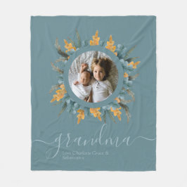 Weihnachts-Grünes Orangenkranz-Foto Personalisiert Fleecedecke